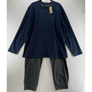 Tommy Bahama Lounge Set Mens XL Long Sleeve Top Jogger Pants Indigo Gray 1797062